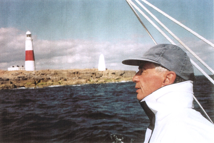 Rounding Portland Bill by the inshore passage with the skipper on the helm