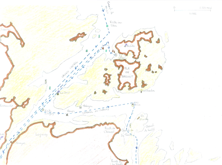 Route from Lézardrieux to La Corderie and then towards Paimpol