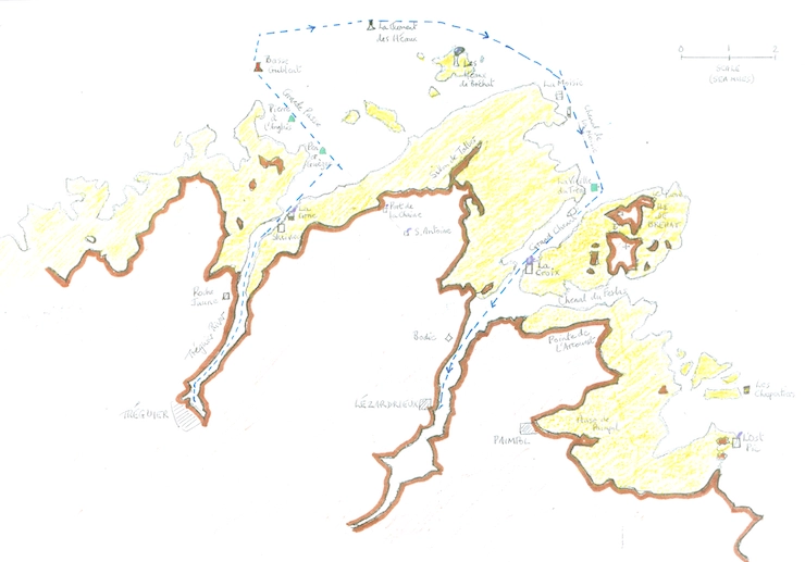 Route from Tréguier to Lézardrieux by the Chenal de la Moisie