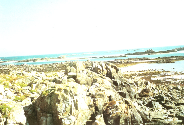 Reefs extending seaward from near St Helier