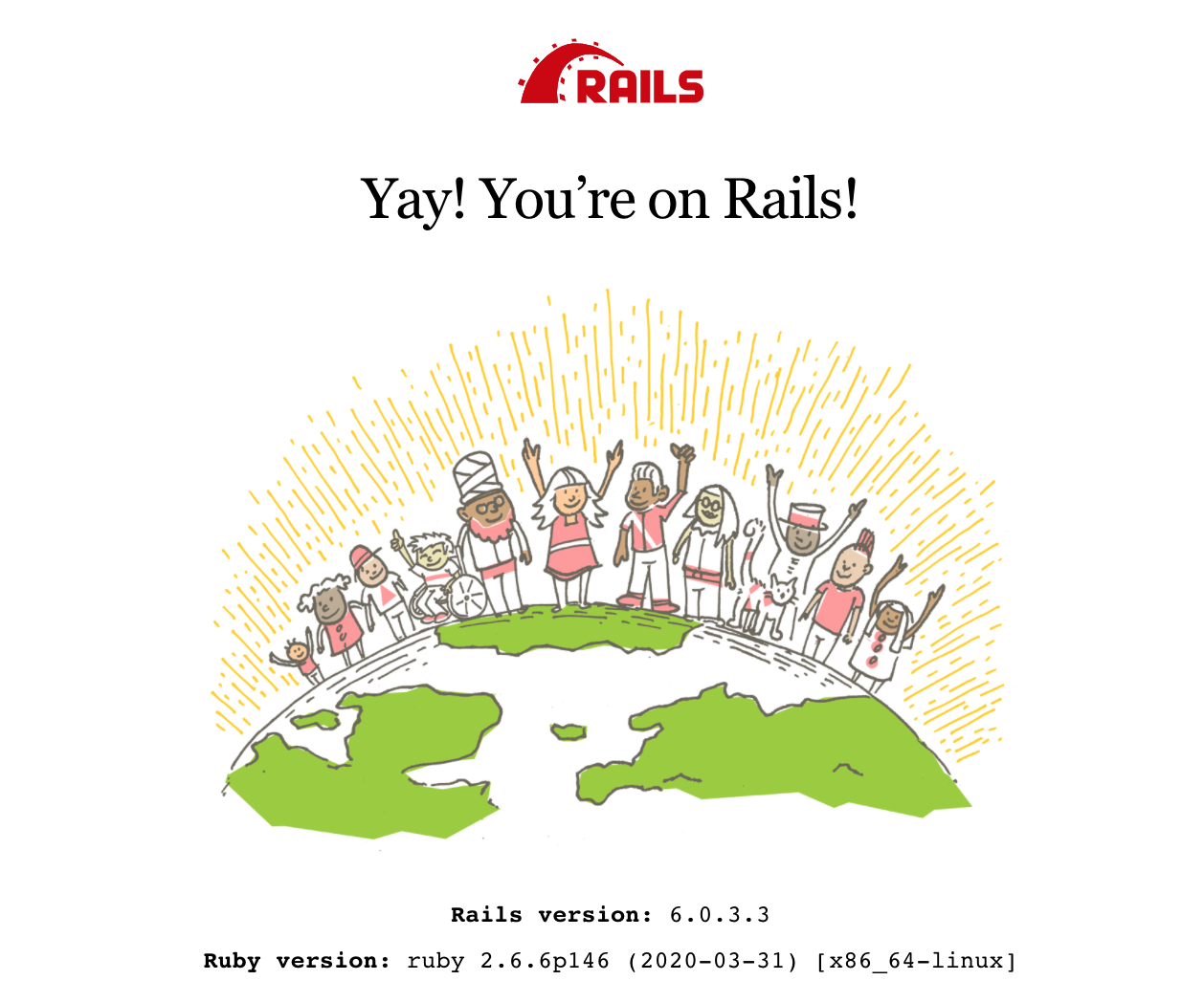 Rails welcome page